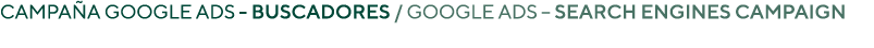 Campaña Google Ads - Buscadores   Google Ads   Search engines campaign