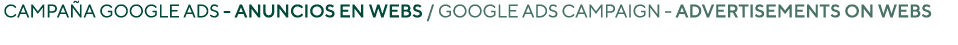  Campaña Google Ads - Anuncios en webs   Google Ads campaign - Advertisements on webs