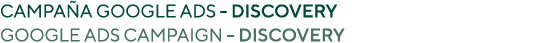 Campaña Google Ads - discovery Google Ads campaign   Discovery 