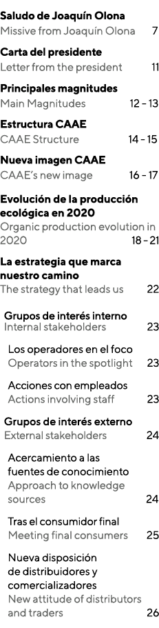 Saludo de Joaquín Olona     Missive from Joaquín Olona    7 Carta del presidente Letter from the president       11 P   