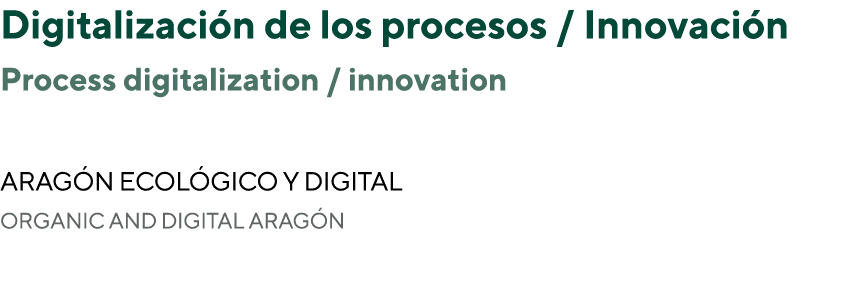 Digitalización de los procesos   Innovación  Process digitalization   innovation   Aragón Ecológico y digital Organic   