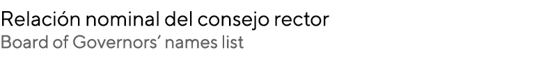  Relación nominal del consejo rector Board of Governors  names list 