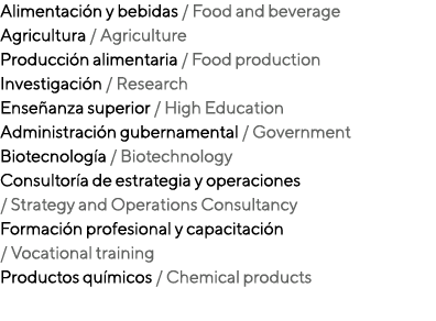Alimentación y bebidas   Food and beverage Agricultura   Agriculture Producción alimentaria   Food production Investi   