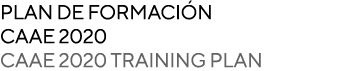 PLAN DE FORMACIÓN CAAE 2020 CAAE 2020 TRAINING PLAN 