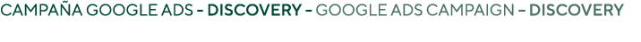 Campaña Google Ads - Discovery - Google Ads campaign   Discovery 