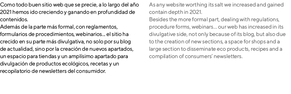 Como todo buen sitio web que se precie, a lo largo del año 2021 hemos ido creciendo y ganando en profundidad de conte   
