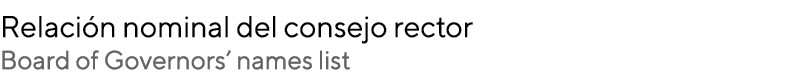  Relación nominal del consejo rector Board of Governors  names list 