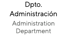 Dpto  Administración Administration Department