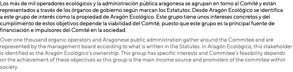Los más de mil operadores ecológicos y la administración pública aragonesa se agrupan en torno al Comité y están repr   