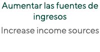 Aumentar las fuentes de ingresos Increase income sources 