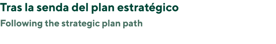 Tras la senda del plan estratégico Following the strategic plan path   