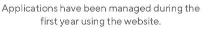 Applications have been managed during the first year using the website  