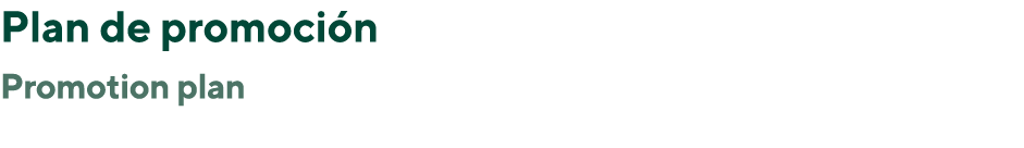 Plan de promoción Promotion plan
