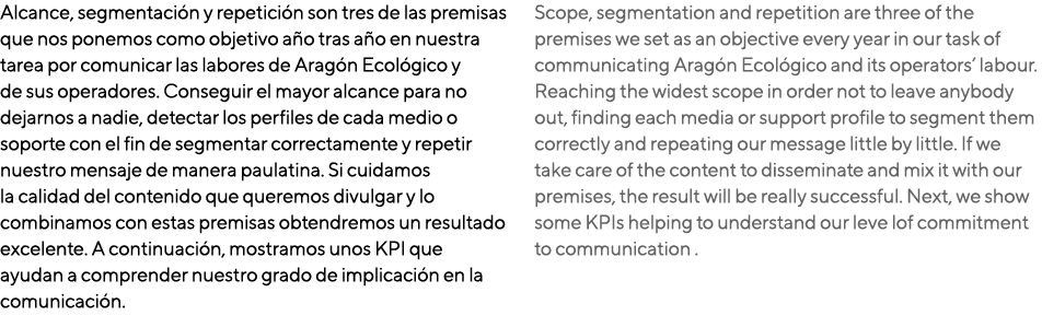 Alcance, segmentación y repetición son tres de las premisas que nos ponemos como objetivo año tras año en nuestra tar   