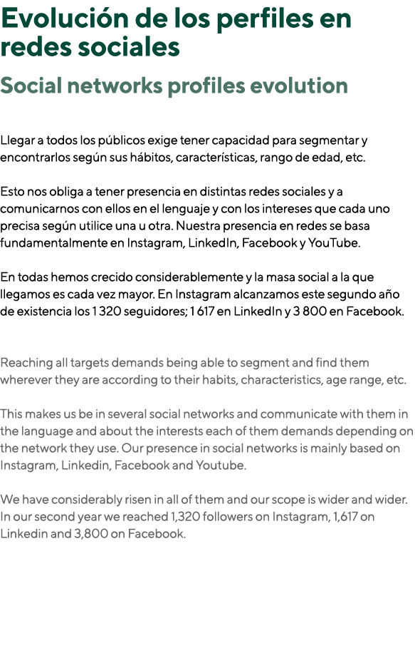 Evolución de los perfiles en redes sociales Social networks profiles evolution  Llegar a todos los públicos exige ten   