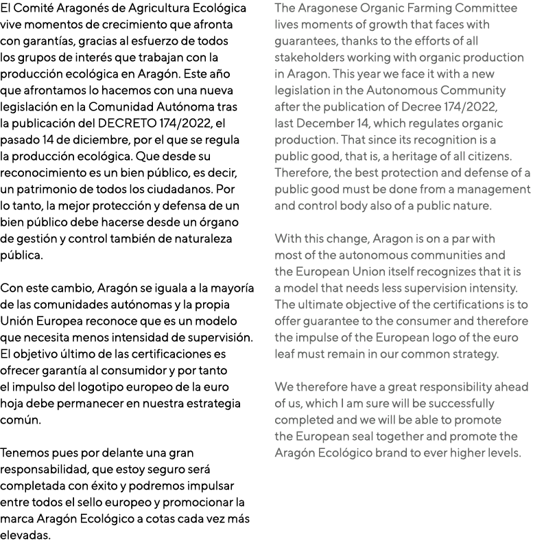 El Comit Aragon s de Agricultura Ecol gica vive momentos de crecimiento que afronta con garant as, gracias al esfuer...