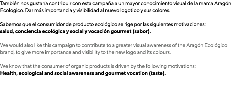 Tambi n nos gustar a contribuir con esta campa a a un mayor conocimiento visual de la marca Arag n Ecol gico. Dar m s...