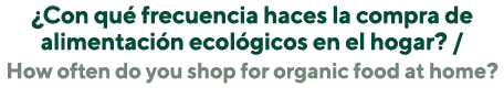 ¿Con qu frecuencia haces la compra de alimentaci n ecol gicos en el hogar? / How often do you shop for organic food ...