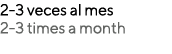 2 3 veces al mes 2 3 times a month
