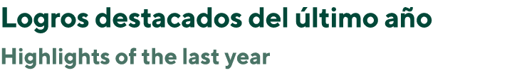 Logros destacados del ltimo a o Highlights of the last year 