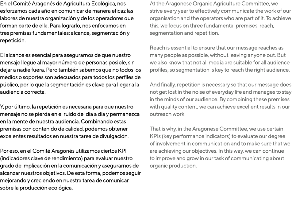 En el Comit Aragon s de Agricultura Ecol gica, nos esforzamos cada a o en comunicar de manera eficaz las labores de ...