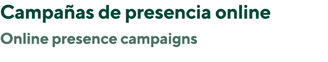 Campa as de presencia online Online presence campaigns