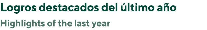Logros destacados del ltimo a o Highlights of the last year 