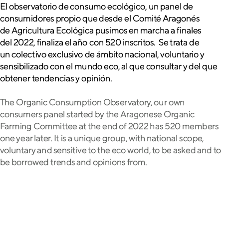 El observatorio de consumo ecol gico, un panel de consumidores propio que desde el Comit Aragon s de Agricultura Eco...