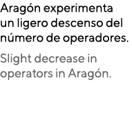 Arag n experimenta un ligero descenso del n mero de operadores. Slight decrease in operators in Arag n.