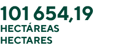 101 654,19 hect reas hectares