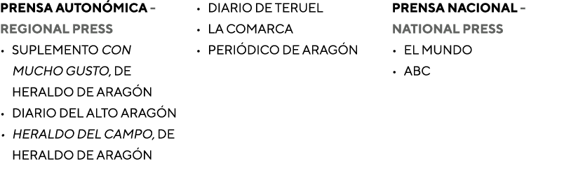 Prensa auton mica Regional press • SUPLEMENTO CON MUCHO GUSTO, DE HERALDO DE ARAG N • Diario del Alto Arag n • Herald...