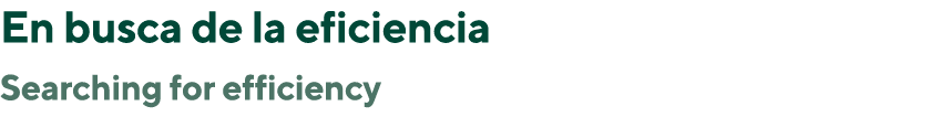 En busca de la eficiencia Searching for efficiency