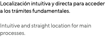 Localizaci n intuitiva y directa para acceder a los tr mites fundamentales. Intuitive and straight location for main ...